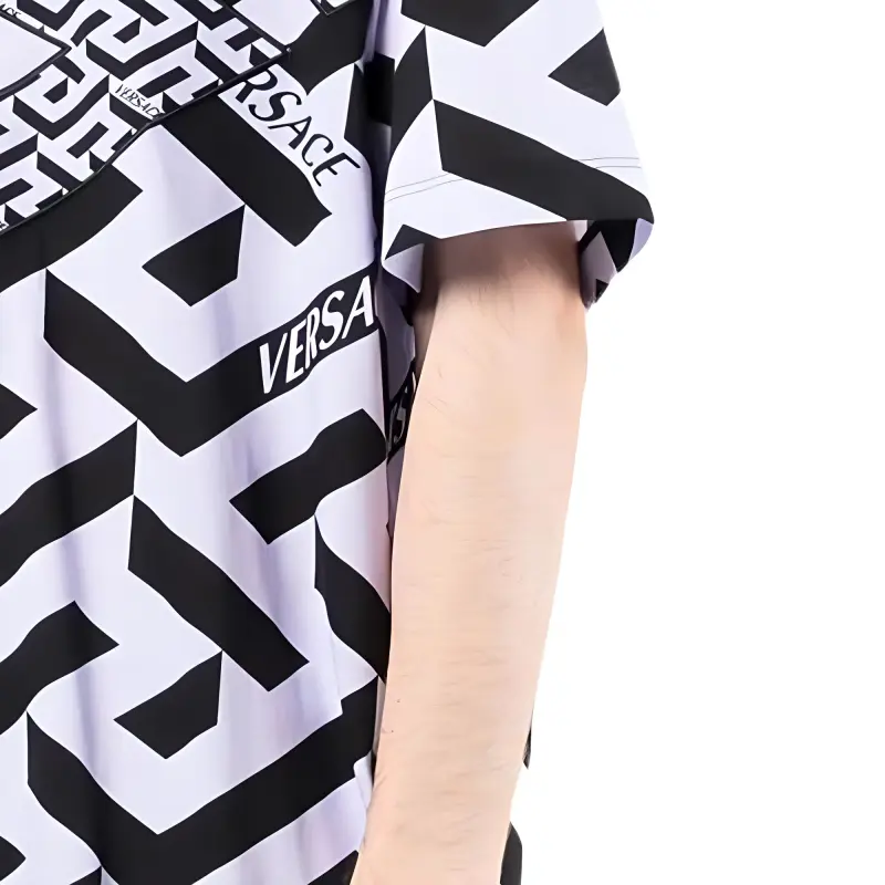 VERSACE T Shirts Men Black/White-4
