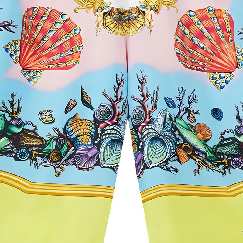 VERSACE Trésor De La Mer Print Silk Shorts-3