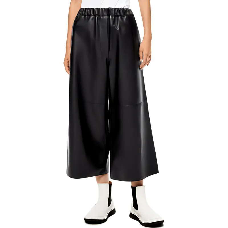 LOEWE Leather Cropped Trousers-2