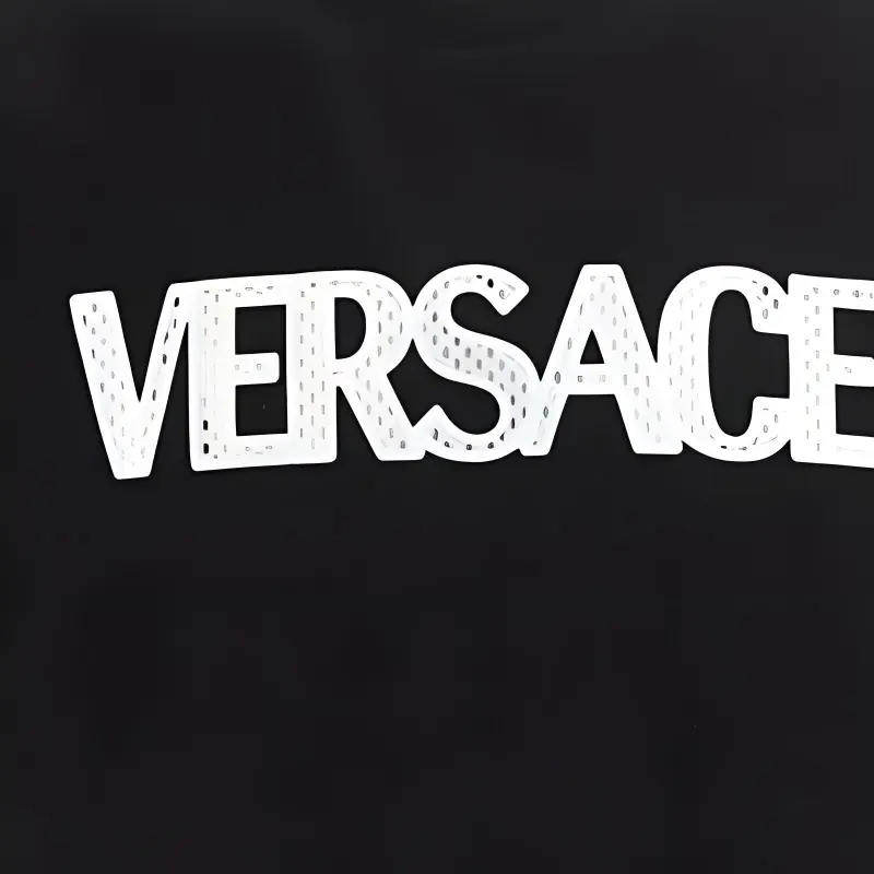 VERSACE Mesh Logo Appliqué T shirt-4