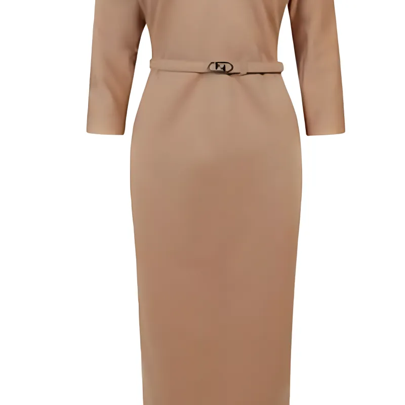 FENDI Long-Sleeved Dresses Women's Brown-3