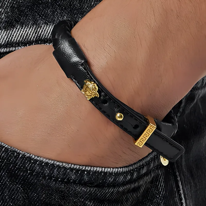 VERSACE Chinese New Year Braided Leather Bracelet-2