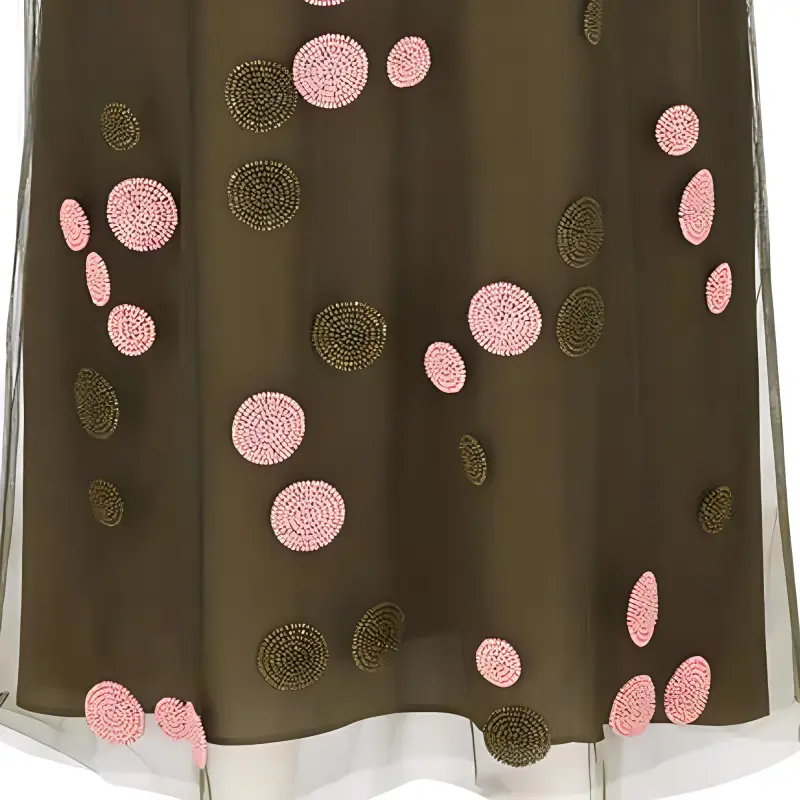 FENDI Polka Dot Embellished Tulle Midi Skirt-5