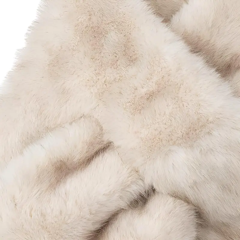 ZARA Faux Fur Knit Scarves Women's Ecru-2