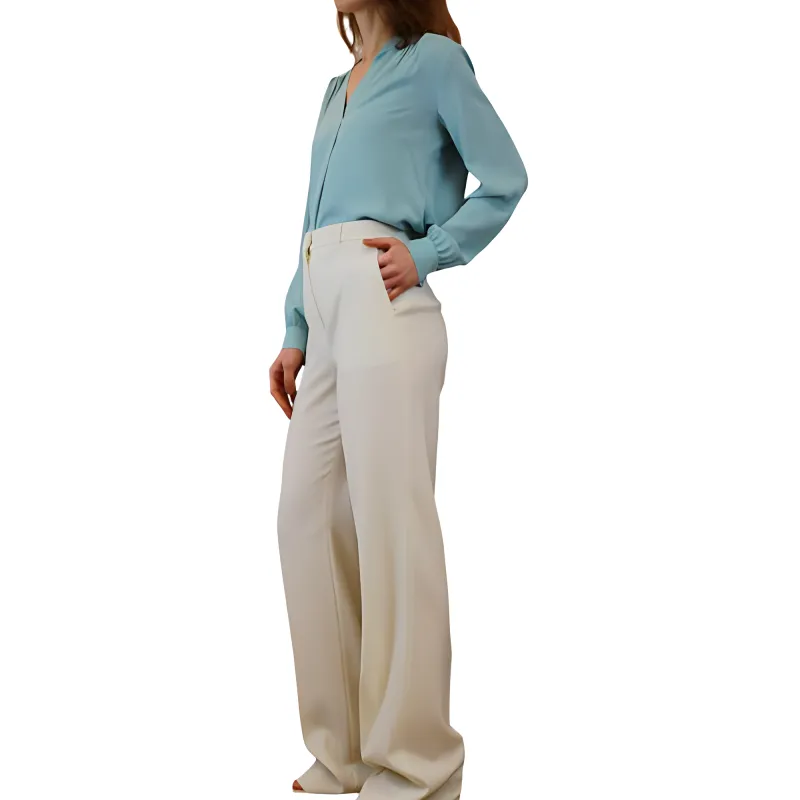 MaxMara Casual Pants Women's Gray White-2