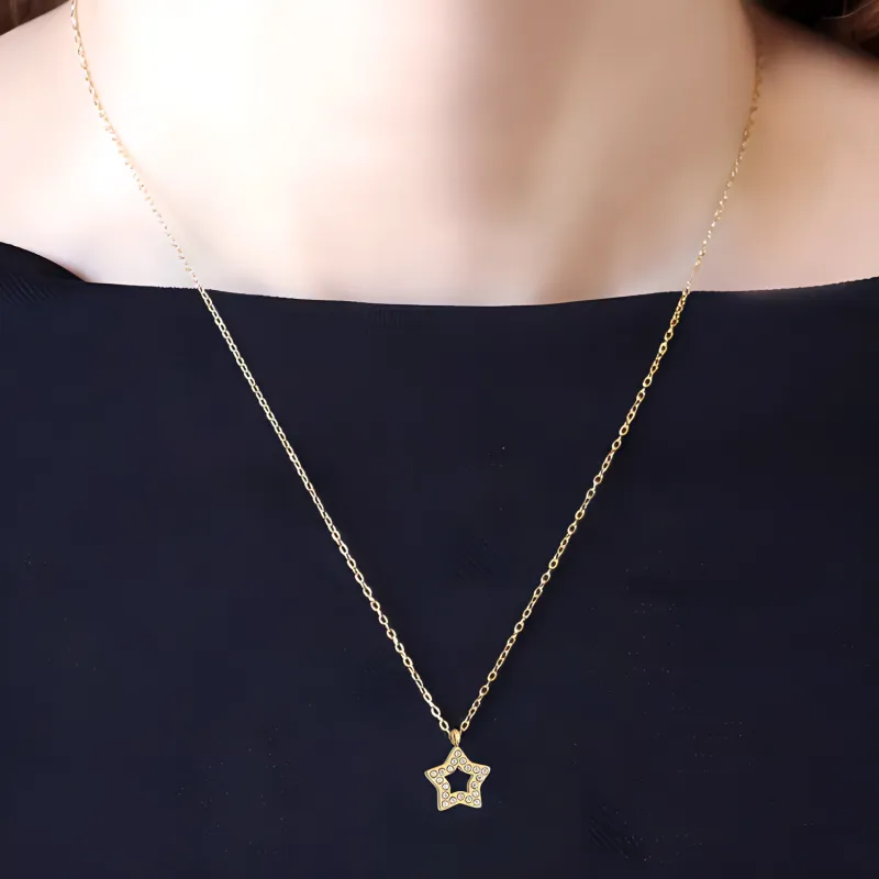 ANARTXY Surgical Steel Necklaces Women's Gold-2