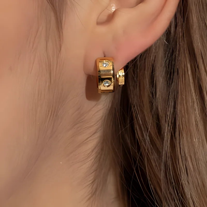 Kate Spade Set In Stone Double Huggies Earrings-6
