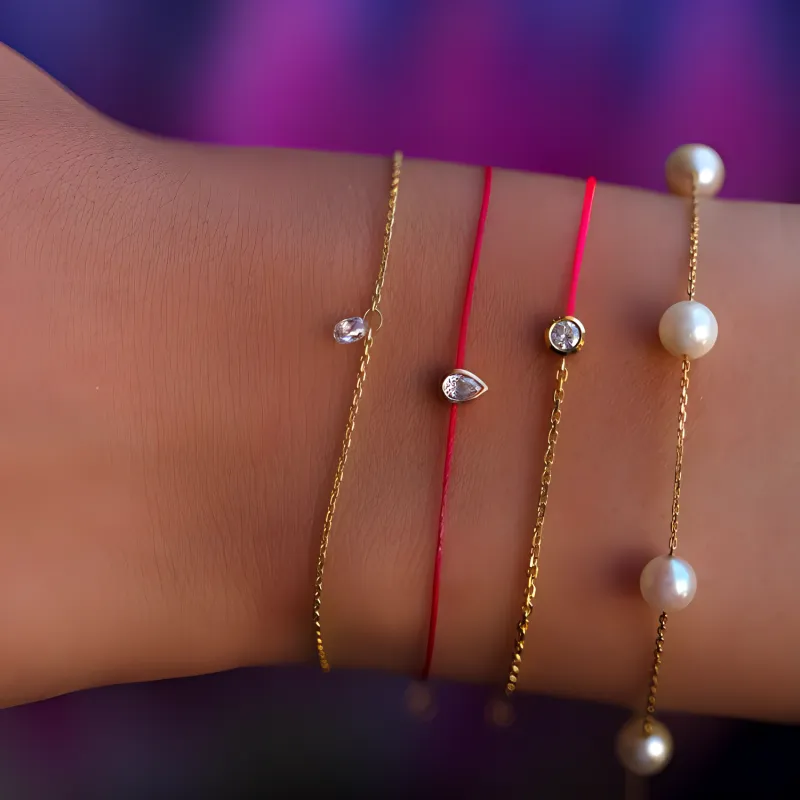 Redline 18kt Rose Gold And Diamond String Bracelet-1