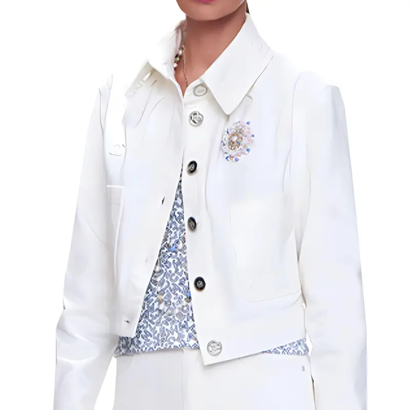 CHANEL Denim Jackets Women's White-3