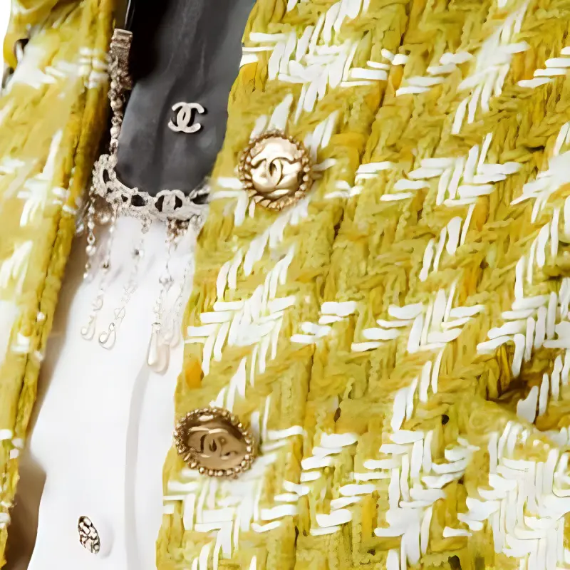 CHANEL Cropped Coats Women's Yellow-3