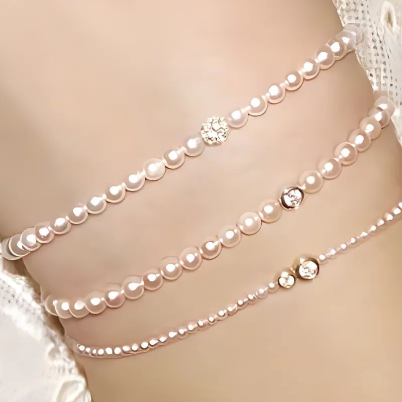 Redline 18K Gold Pearl Diamond Bracelets Women's Silver-1