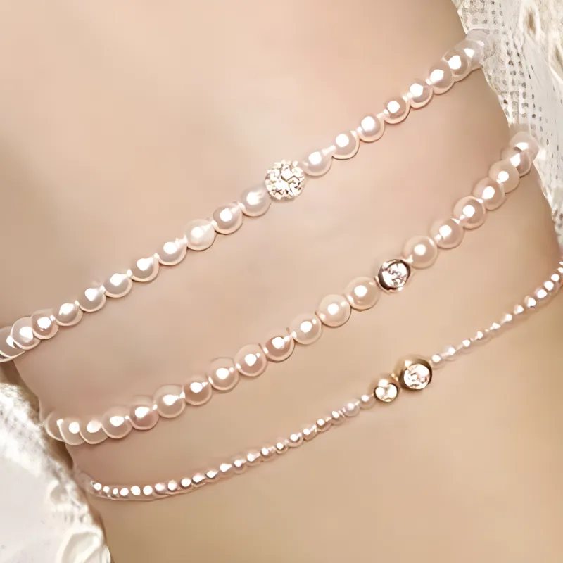 Redline 18K Gold Pearl Diamond Bracelets Women's White-1