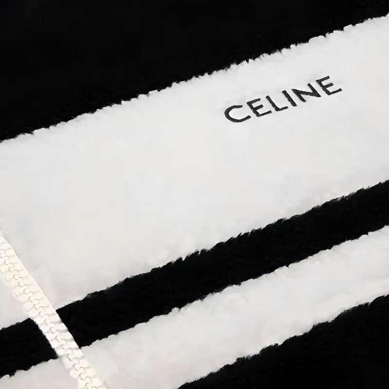 CELINE Hooded Jacket In Jersey Fleece-3