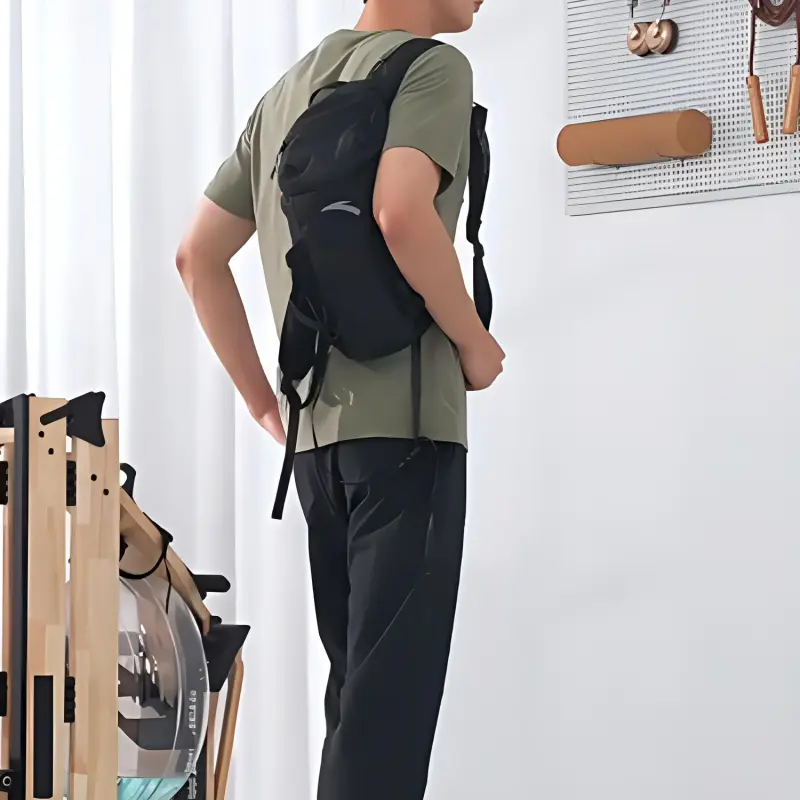 Anta Running Collection Fabric Backpack Regular Unisex Basic Black-4