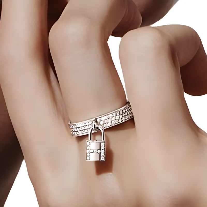 HERMES White Gold Diamond Rings Women's Silver-1