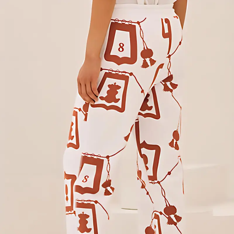 HERMES Knitted Sweatpants Women's Chestnut Brown-4