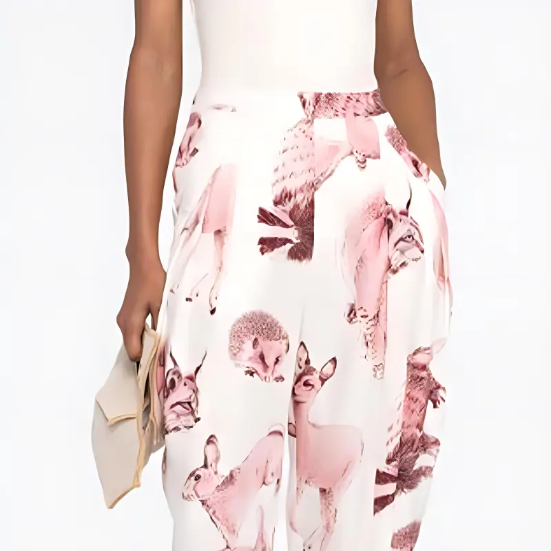 Stella McCartney High-Waist Animal-Printed Pleated Trousers-5
