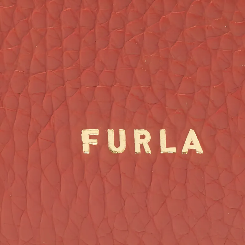Furla Net Collection Grained Calfskin Tote Bag Shopping Bag Handbag Shoulder Bags Medium Size Women's Brown-4