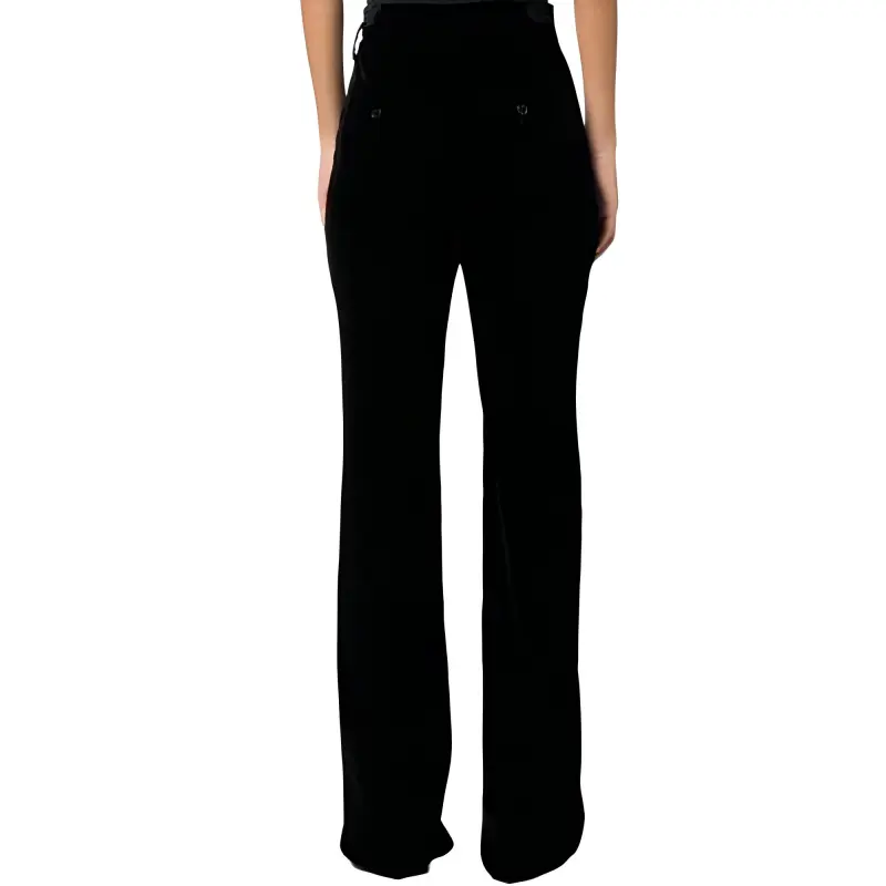SAINT LAURENT High Waist Velvet Trousers-2