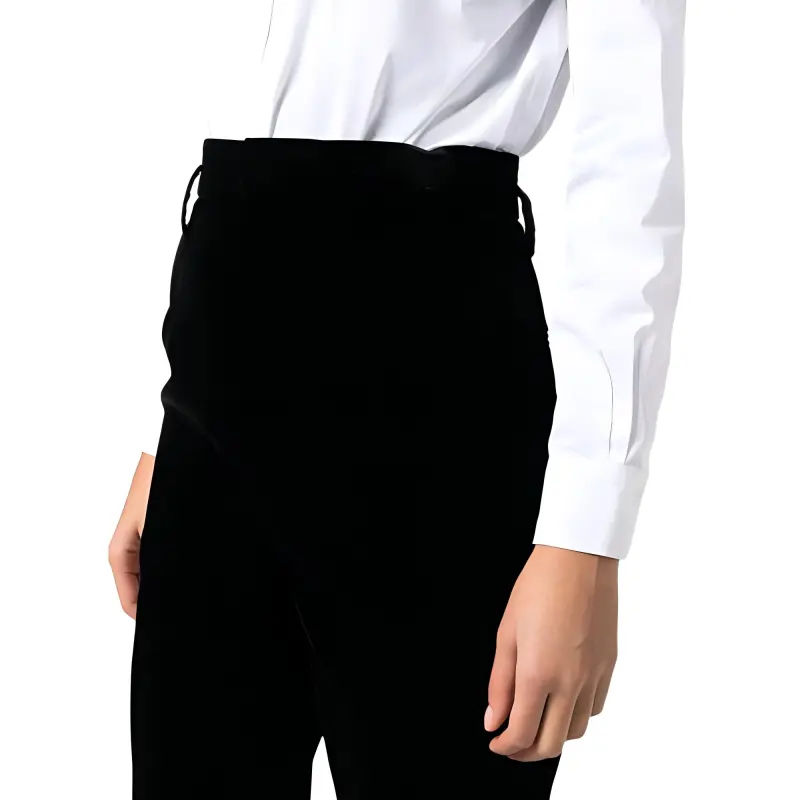 SAINT LAURENT High Waist Velvet Trousers-4