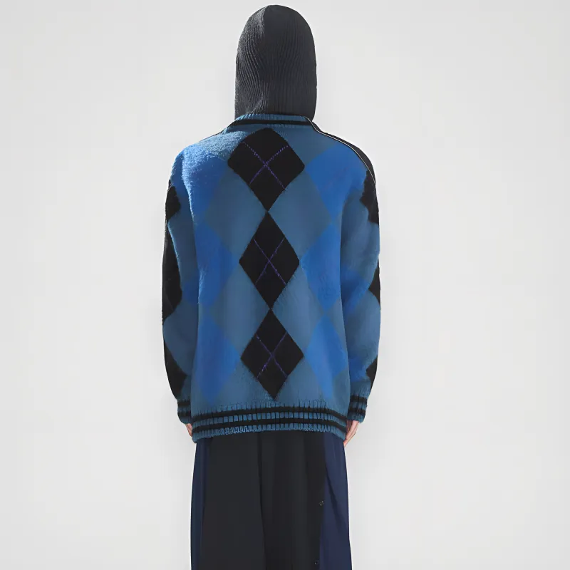 Y/Project Argyle Knit Hooded Jumper-2