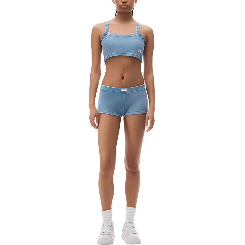 Alexander Wang Bodywear Series FW24 Casual Shorts Women's Washed Blue-1
