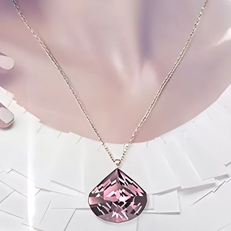 Swarovski Crystal Alloy Gold-Plated Silver-Plated Necklaces Unisex Pink-1