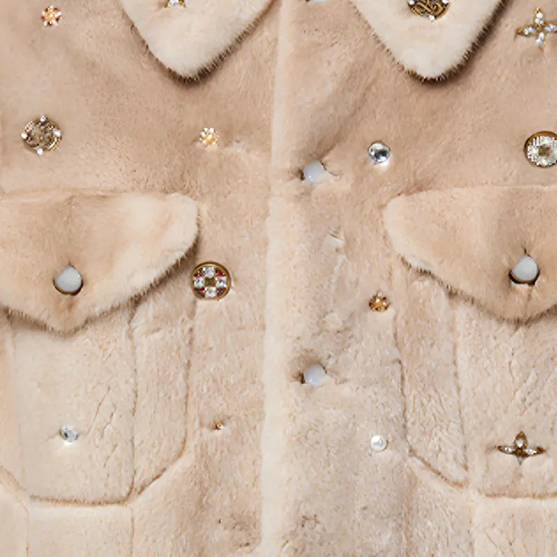 LOUIS VUITTON Made To Order Embellished Mink Trucker Jacket-4