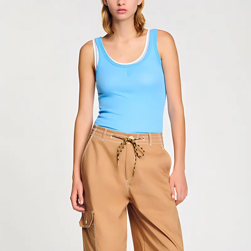 Sandro Ribbed Vest Top-1