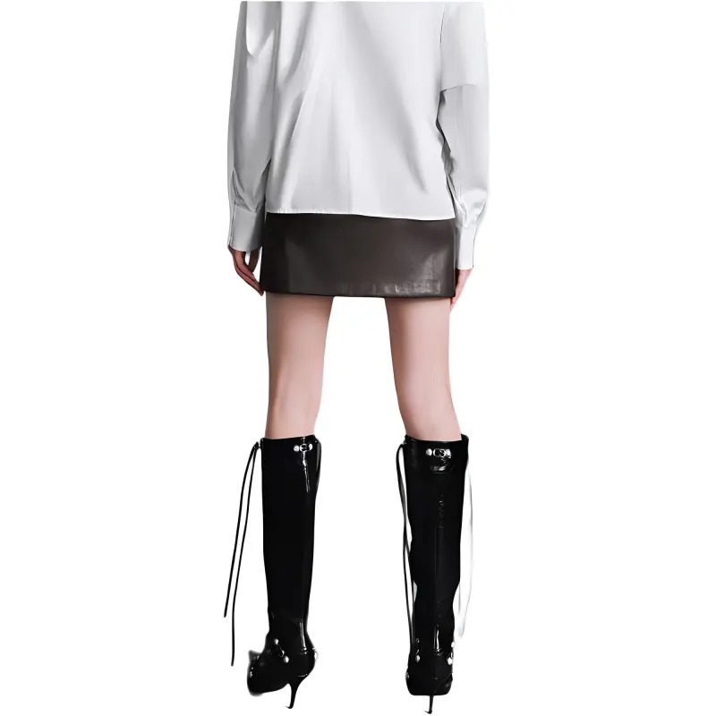 URBAN REVIVO Casual Short Skirts Women's Dark Brown-2