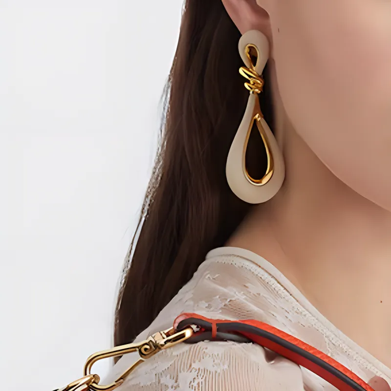 FENDI Lambskin Earrings Women's Gold-2