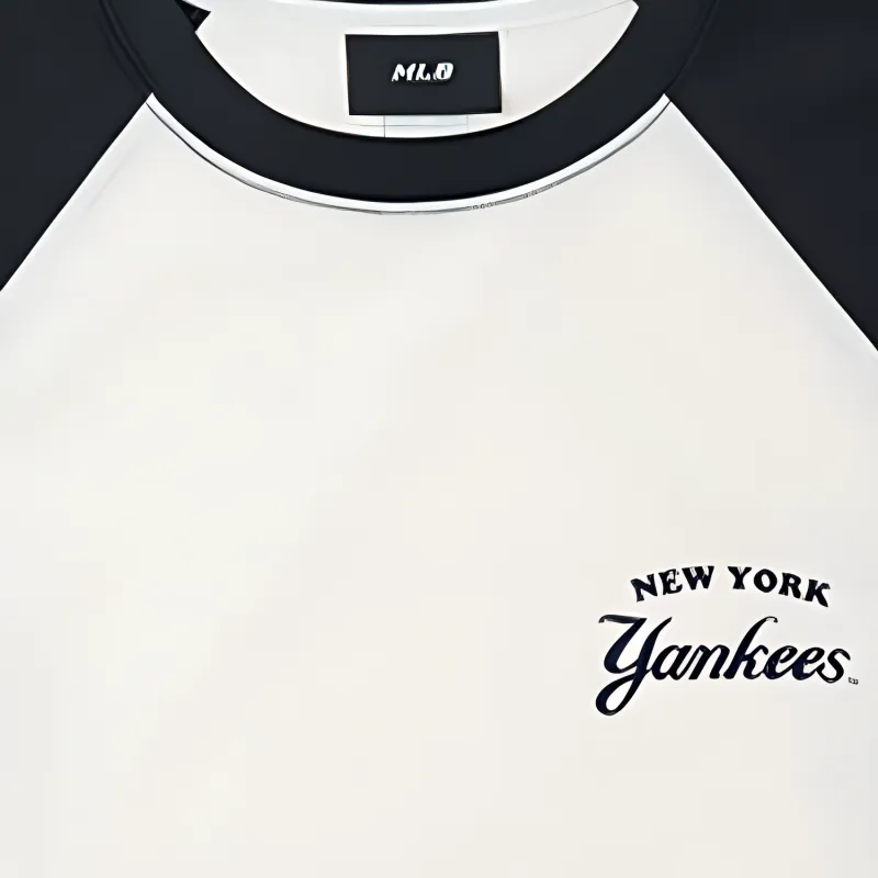 MLB New York Yankees Raglan Sleeve T Shirt Women's Black-4