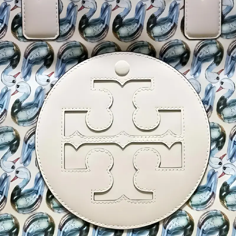 TORY BURCH Ella Fabric Tote Bag Shopping Bag Shoulder Bags Small Size Women's Swan White-1