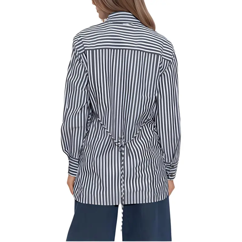 GANNI Striped Long Sleeved Shirt-4