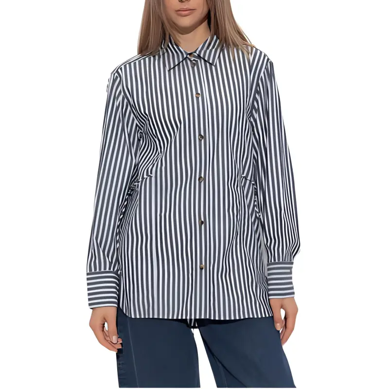 GANNI Striped Long Sleeved Shirt-3