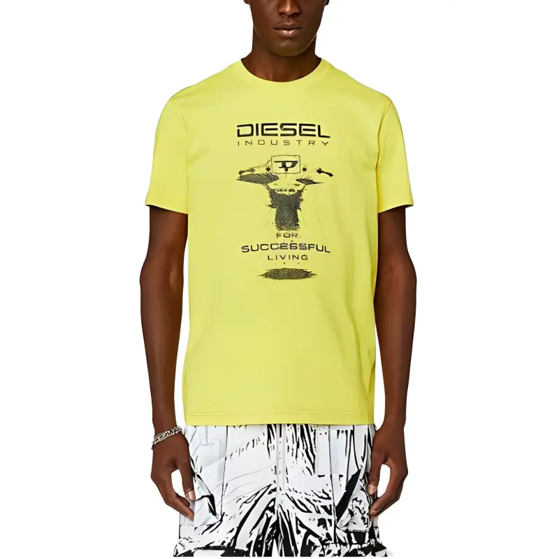 DIESEL T Shirts Men Yellow-3