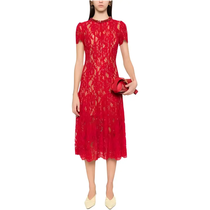 Self portrait Flower Lace Midi Dress-1