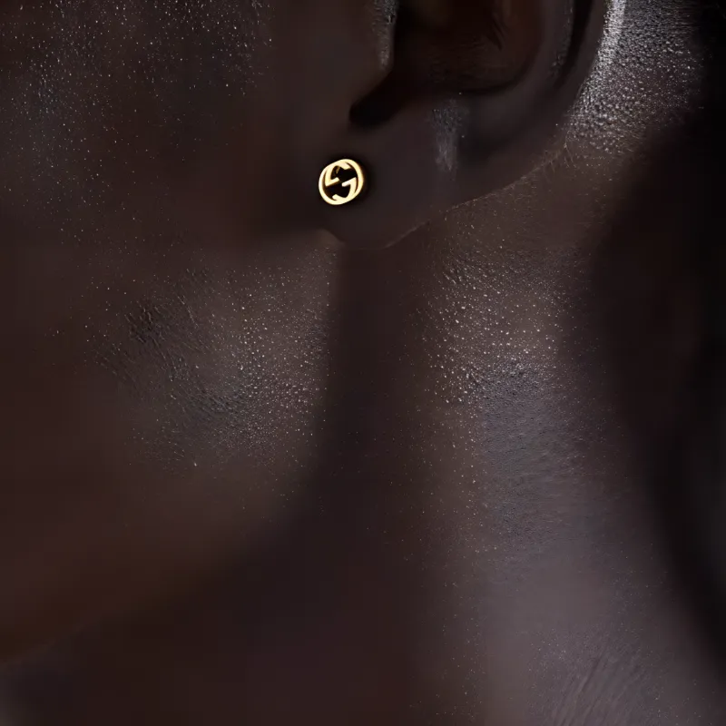 GUCCI 18K Gold Stud Earrings Women's Gold-2