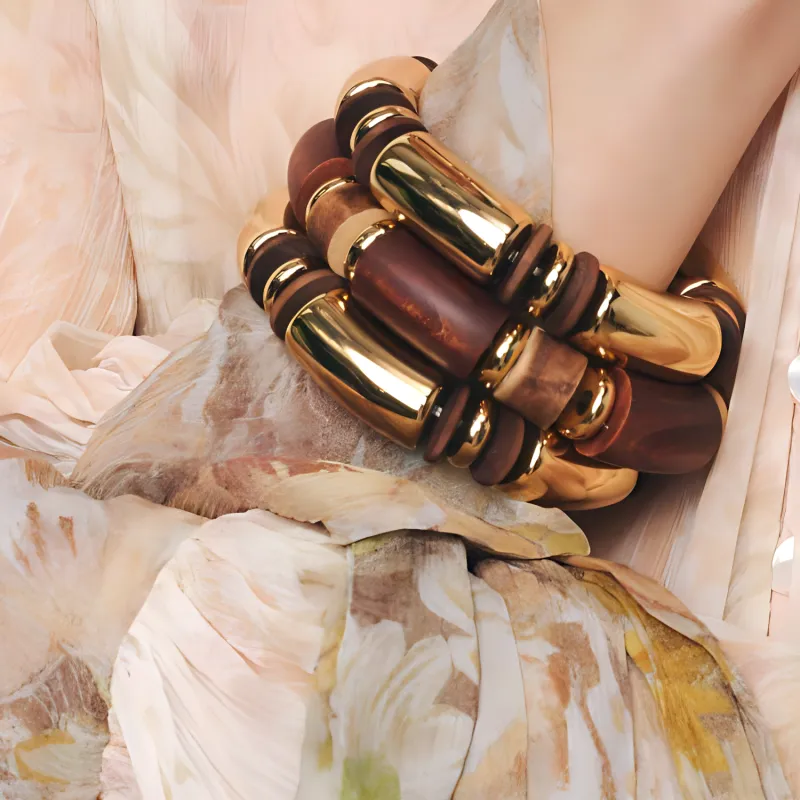 ZARA Metal Bracelets Women's Gold-2