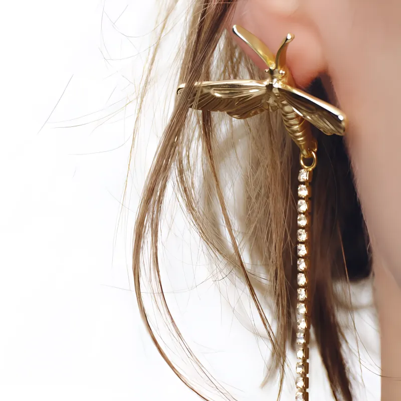 ZARA Metal Earrings Women's Gold-2