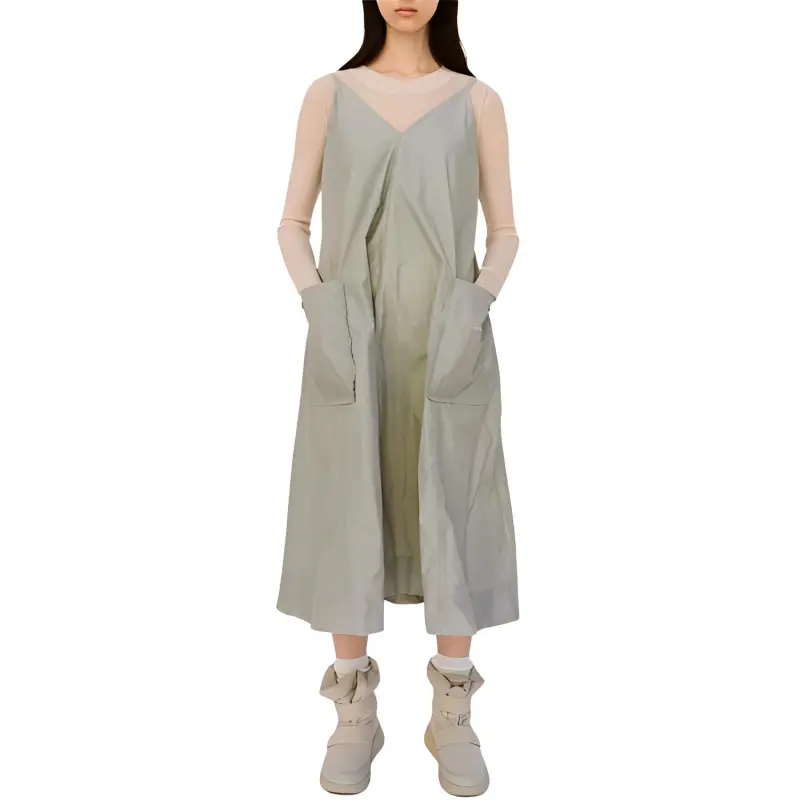 ZARA x And Wander SS25 Slip Dress Women's Light Green-2