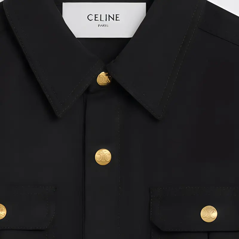 CELINE Reporter Mini Dress In Cotton Twill-4