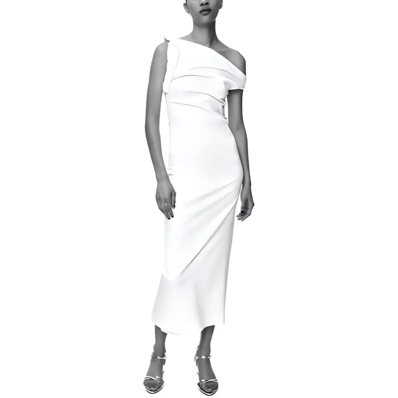 ZARA Sleeveless Dresses Women's White-3