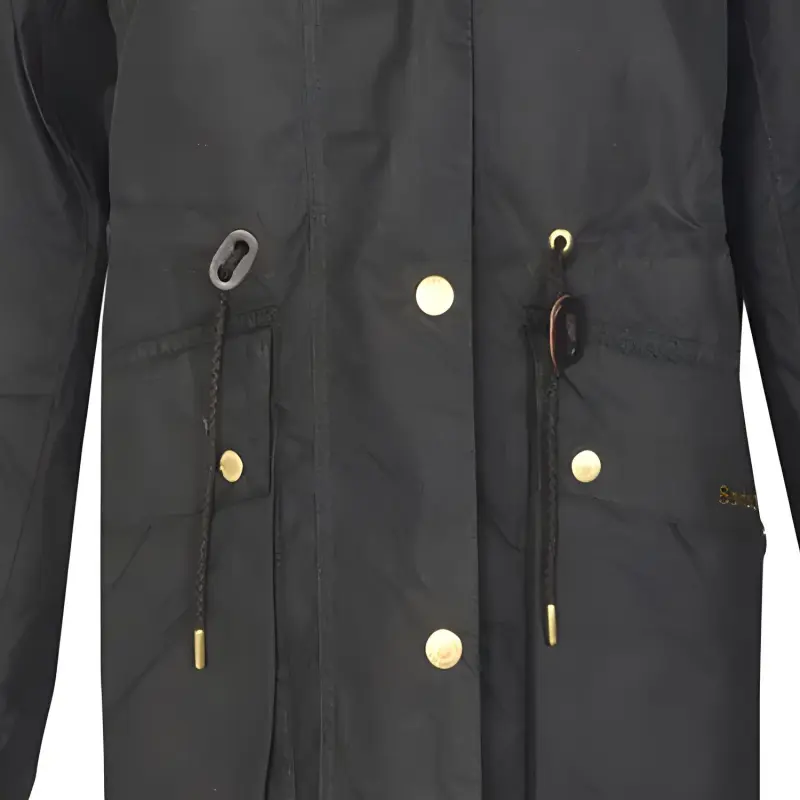 BARBOUR Funnel-Neck Drawstring Long-Sleeved Coat-8