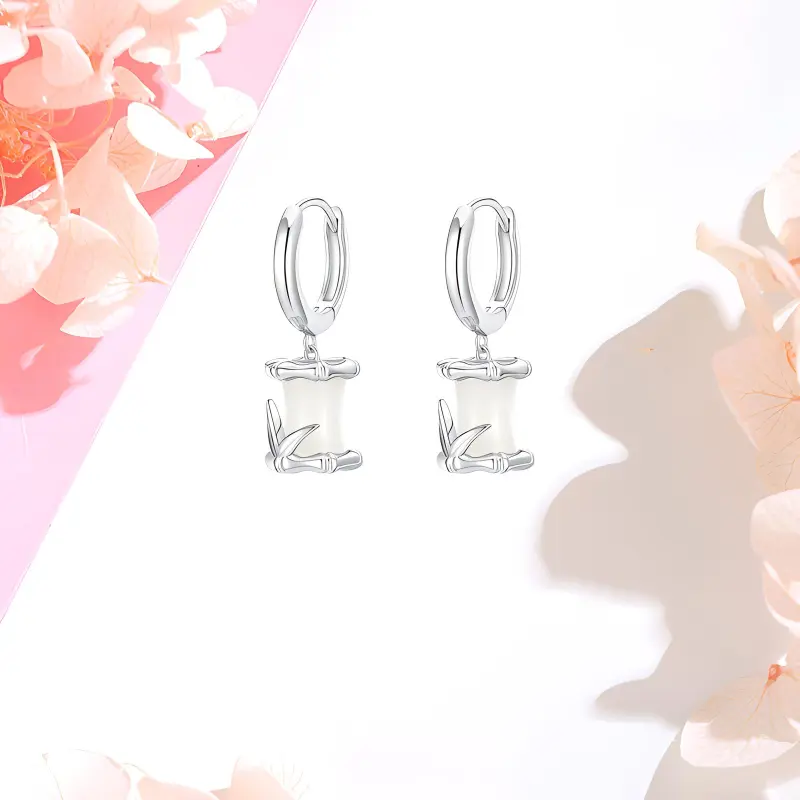 CHINA GOLD Hetian Jade Earrings White Jade/Pale Greenish White Jade Women's-1