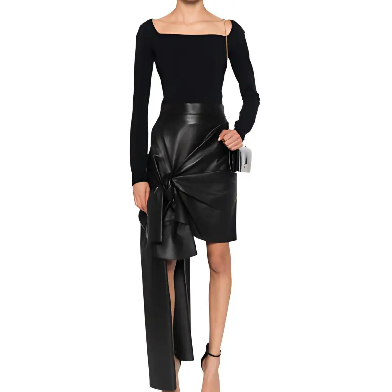 Alexander McQueen Long Sleeved Square Neck Knitted Top-2