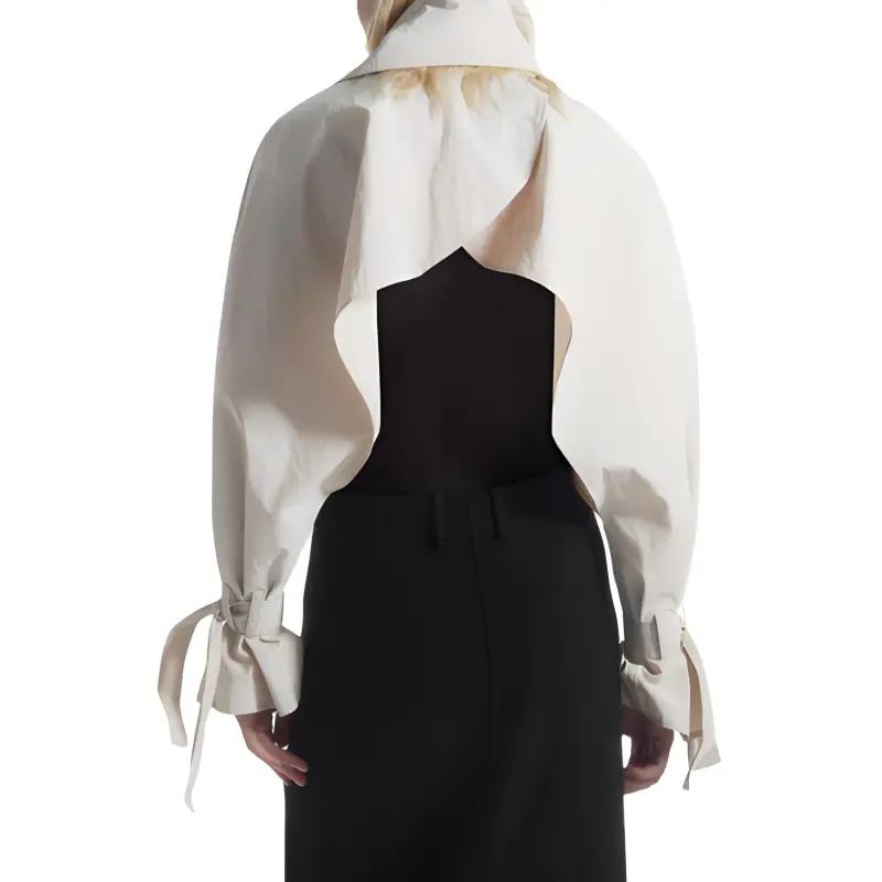 COS Cropped Coats Women's Light Beige-1