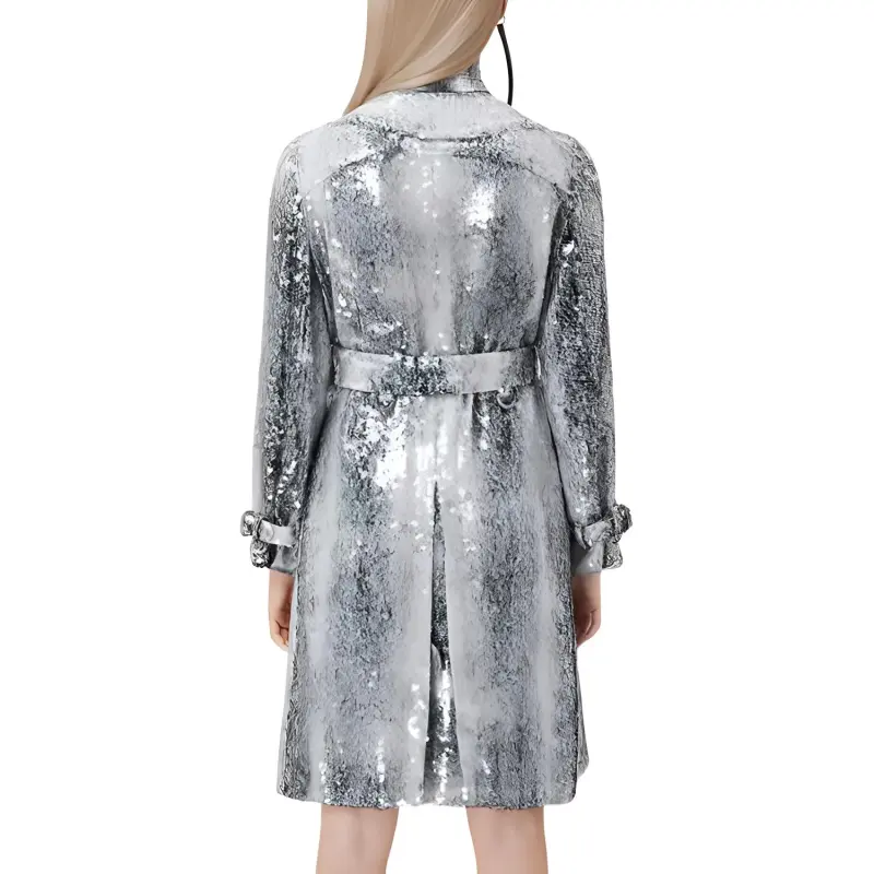 Burberry Long-Sleeved Dresses Women's Silver-3