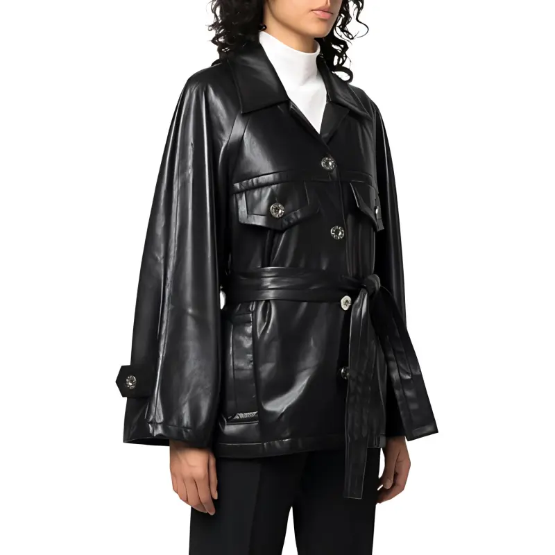 LOW CLASSIC Tied Waist Buttoned Jacket-3