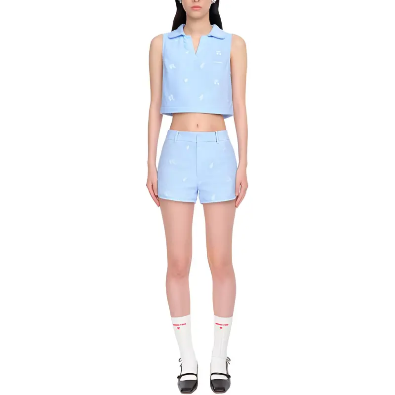 SHUSHUTONG Casual Shorts Women's Blue-1